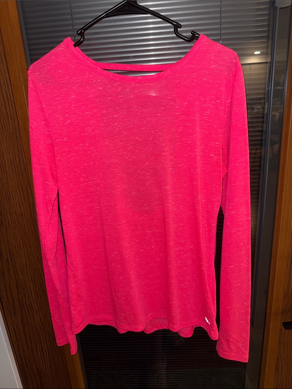 Victoria's Secret Hot Pink Long Sleeve Crewneck Top